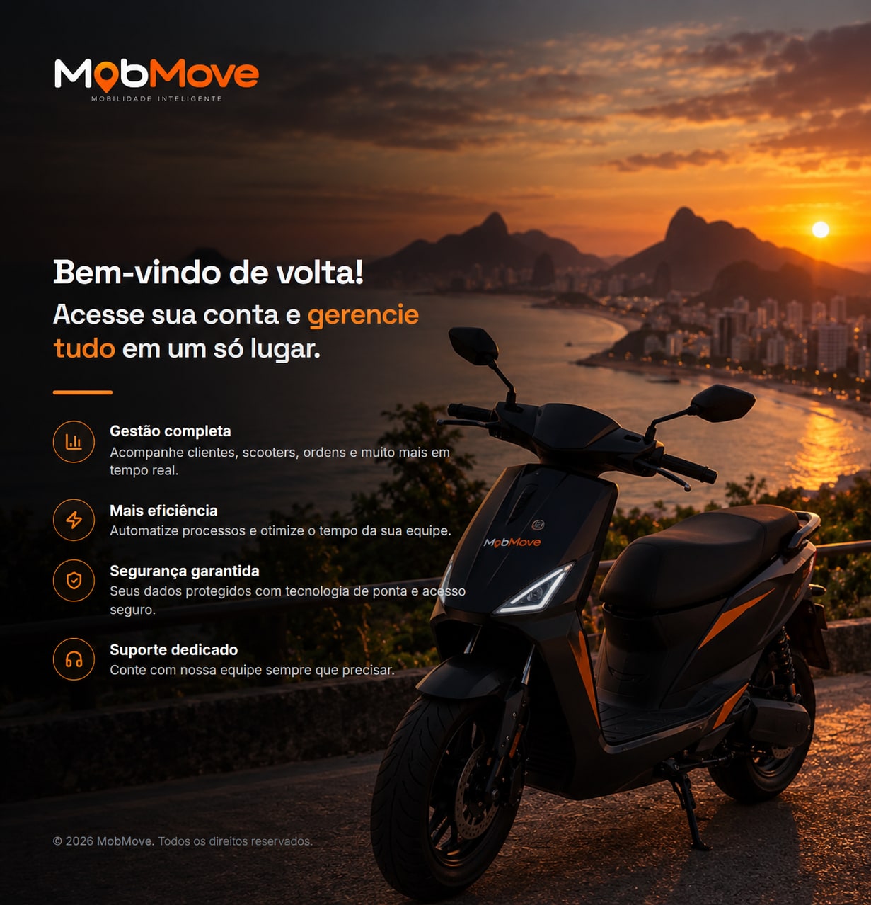 MobMove: gestão completa, mais eficiência, segurança garantida e suporte dedicado.